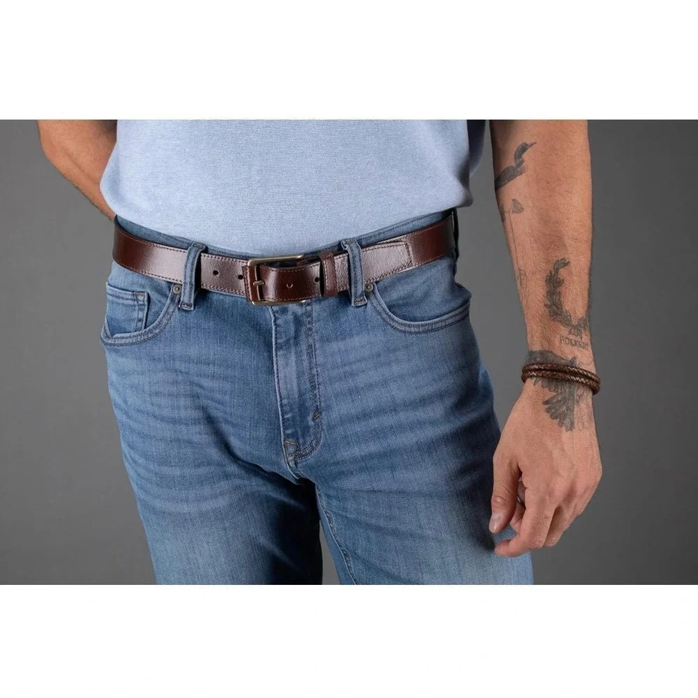 Trafalgar Men's‎ Wyatt 35mm Genuine Leather Casual Jean Belt 44